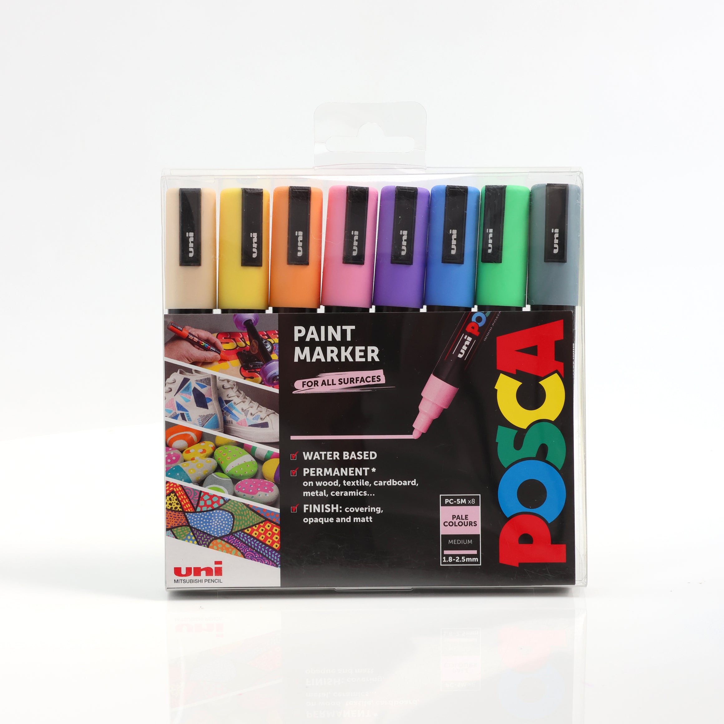 Uni-ball Posca PC-5M Pastel Marker Pens Pack - Main Image