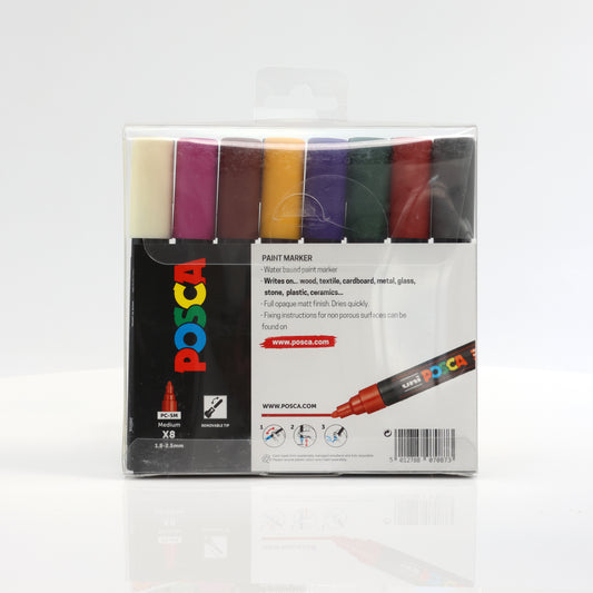Uni-ball Deep Colour Posca PC-5M Marker Pens 8 Pack
