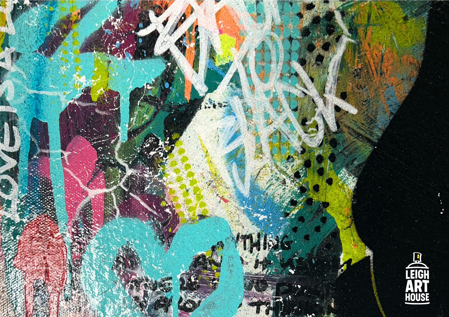 Amy In Neon Spray Painted Canvas 50x40cm