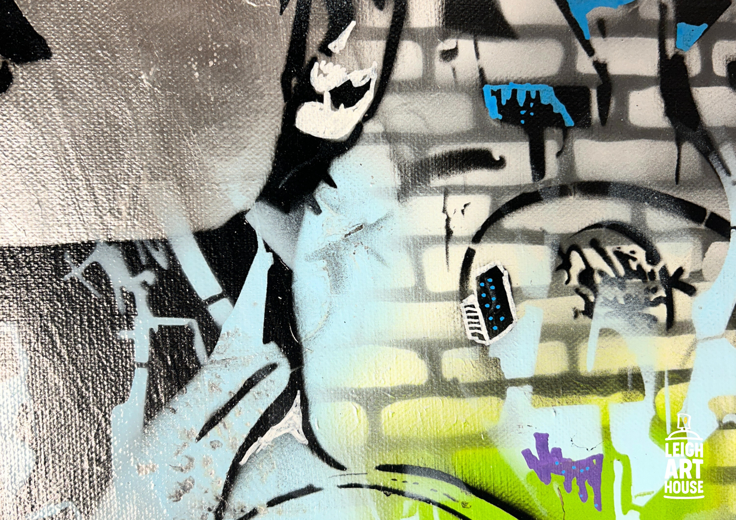 Vintage Lady Spray Painted Canvas 56x46cm