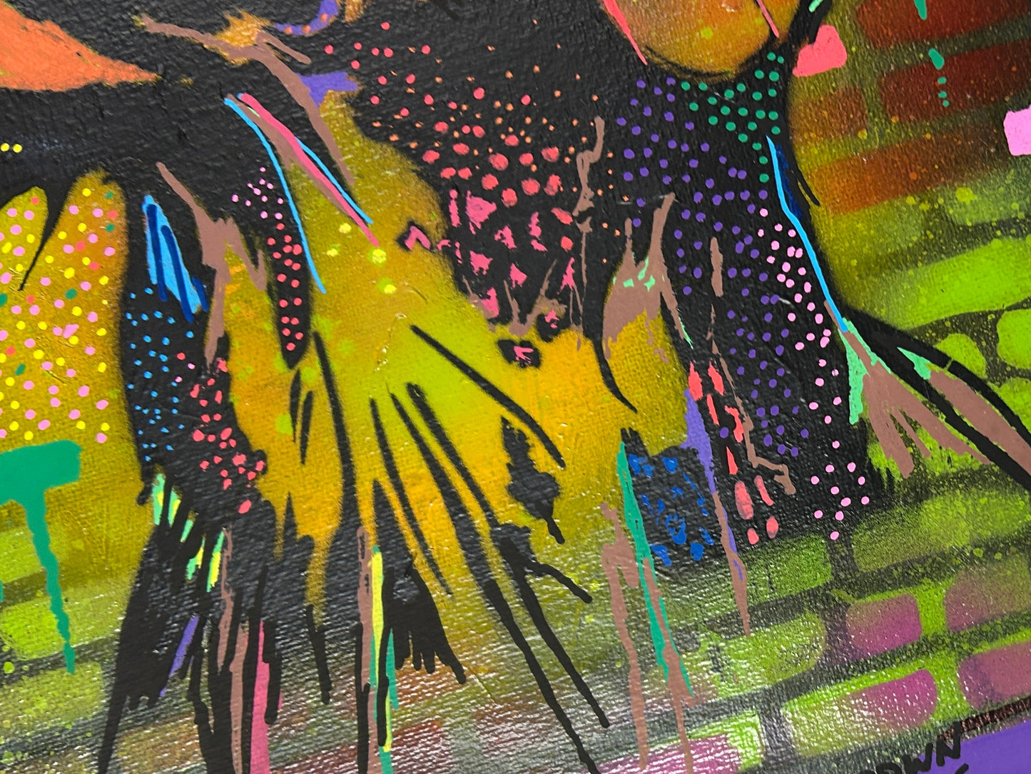 Dog Spray Painted Canvas 40x30cm