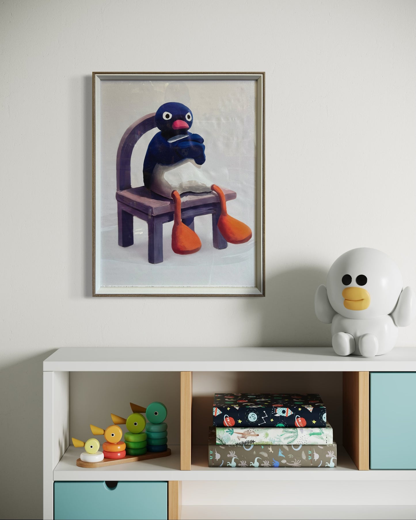 Playful Penguin Character Print (Framed)