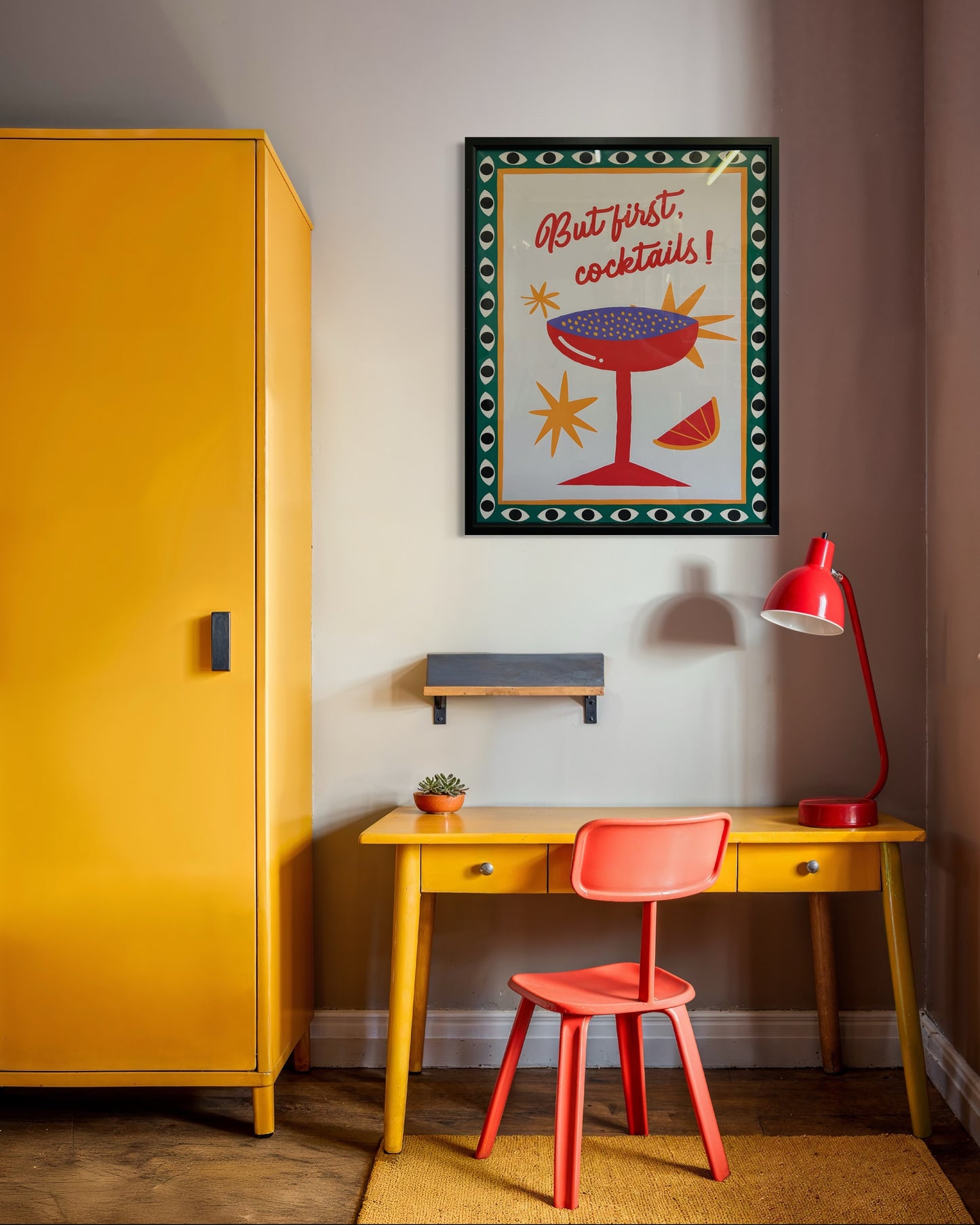 But First, Cocktails Retro Print (Framed)