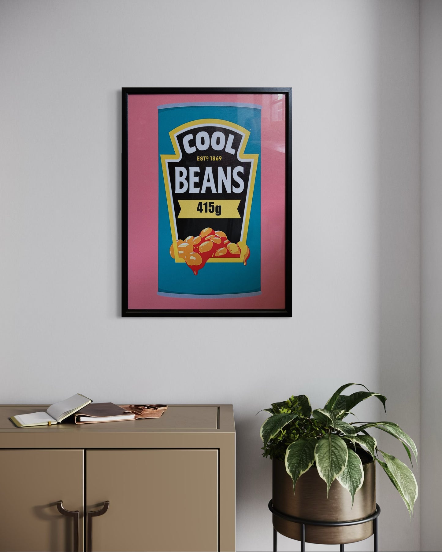 Cool Beans Pop Art Print (Framed)