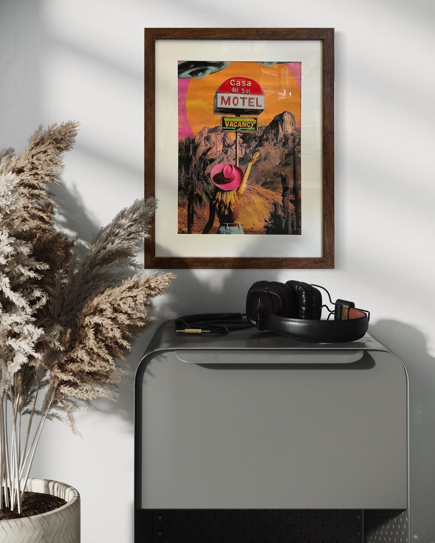 Casa del Sol Motel Retro Collage (Framed)