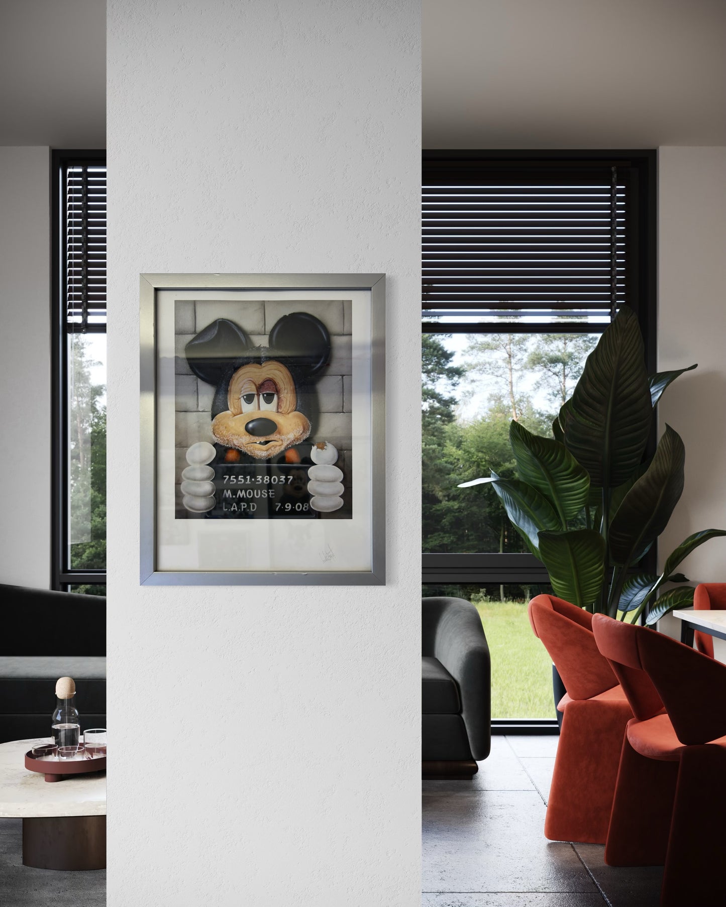 Mugshot Mickey" Art Print (Framed)