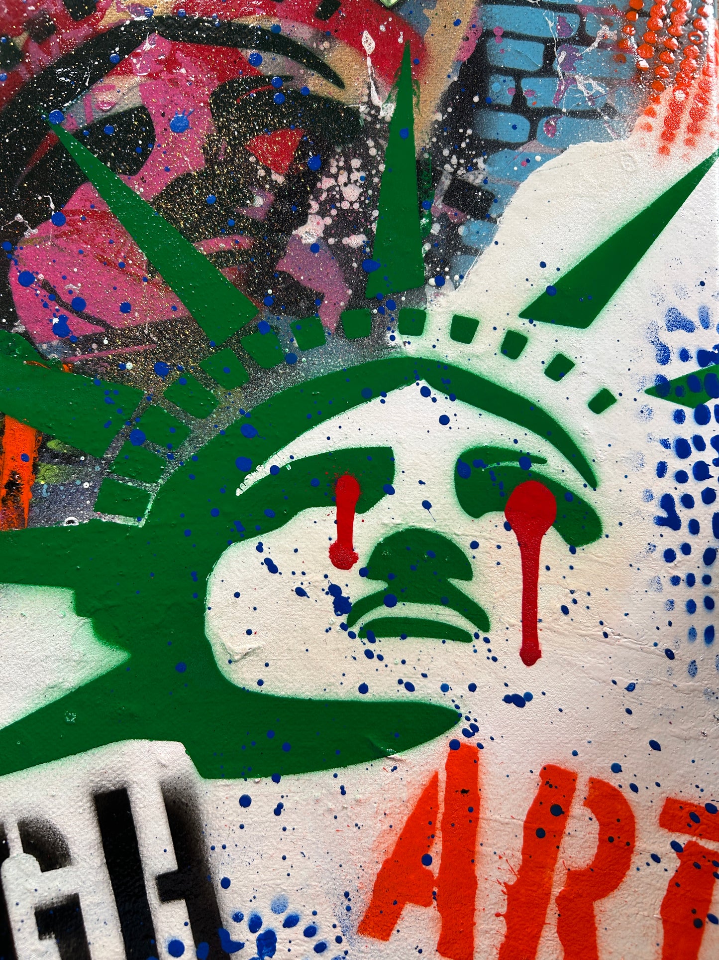 Graffiti Liberty Street Art Canvas