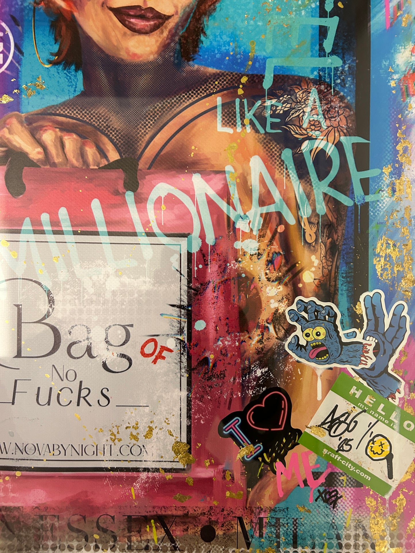 No (Va) Phucks Given (Framed) 61cm x 100cm