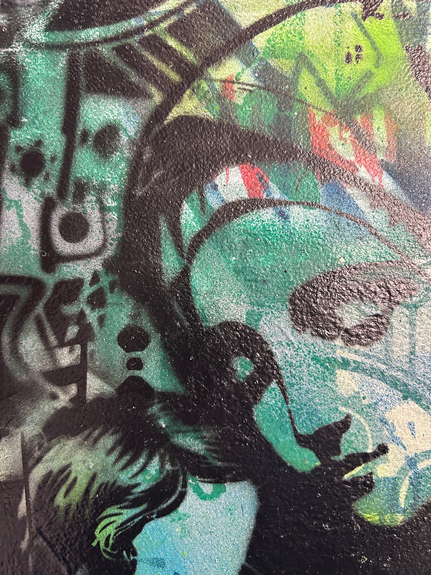 Blue Graffiti Madonna & Child Canvas 36cm x 28cm