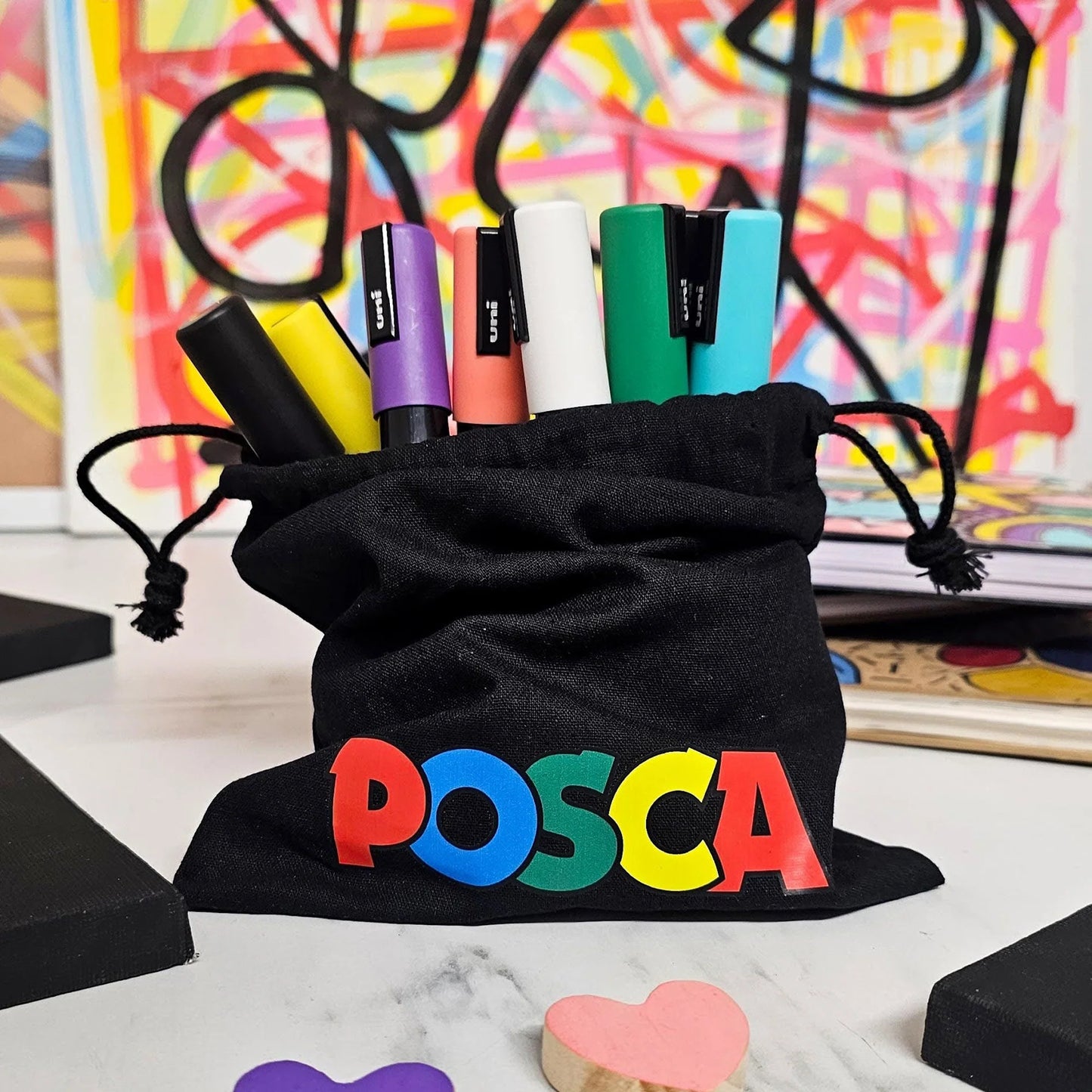 POSCA Markers - PC-5M - Set of 8 Paint Markers + Carrying Pouch