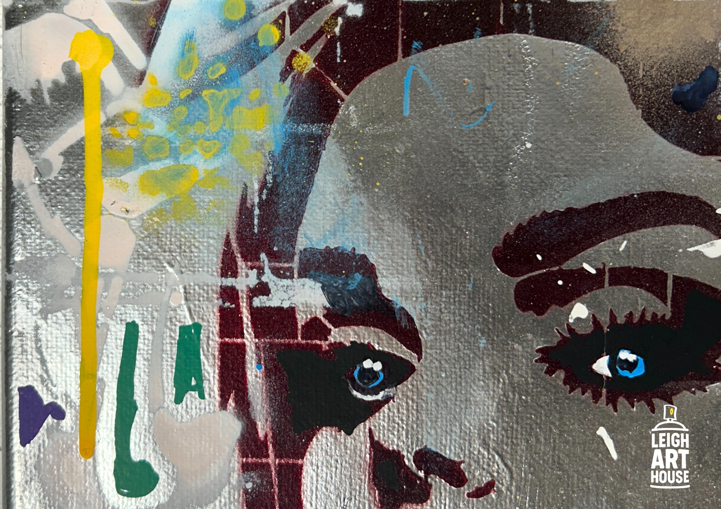 Rockstar Girl Spray Painted Canvas 36x28cm