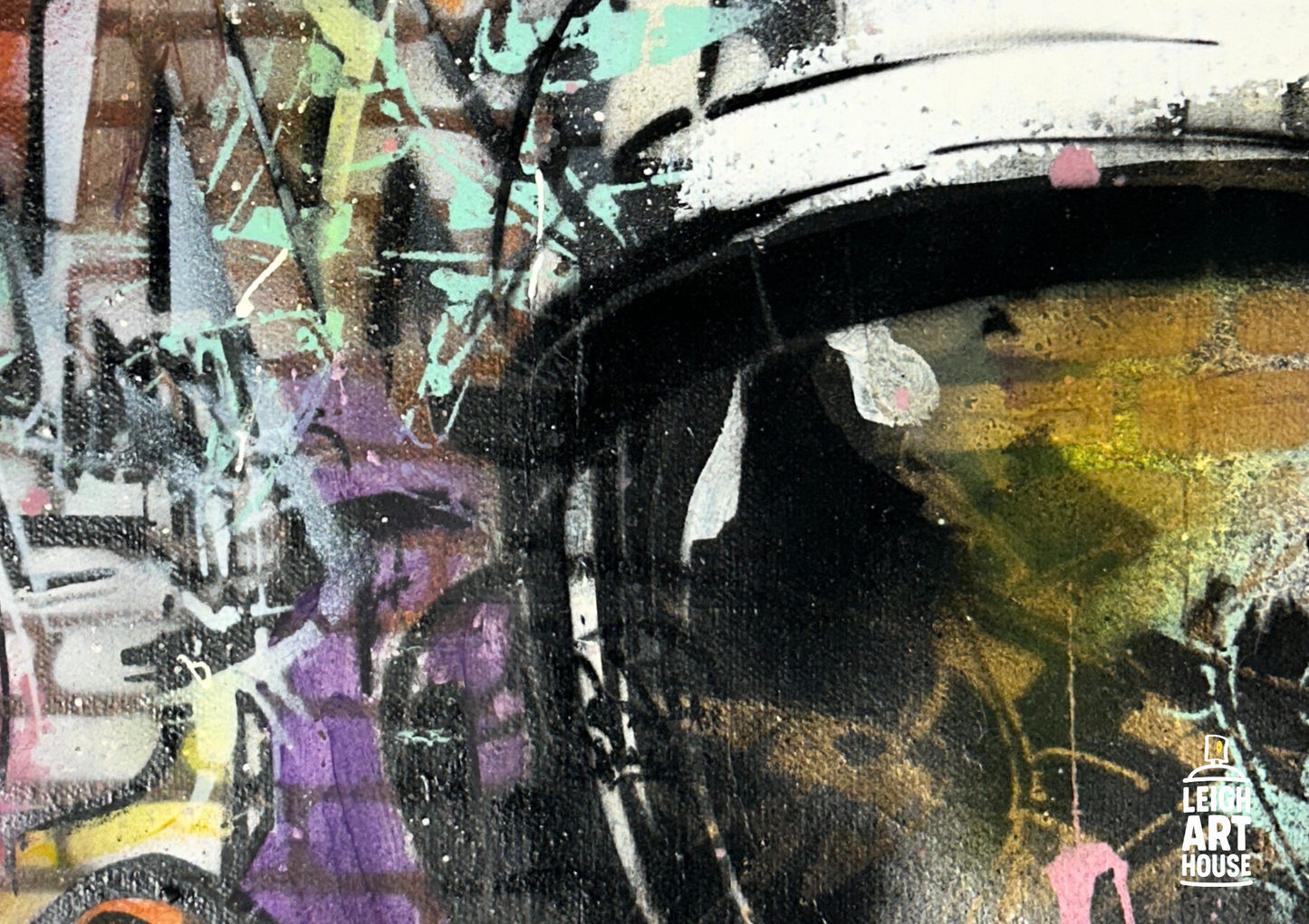 Spaceman Spray Painted Canvas 60x50cm