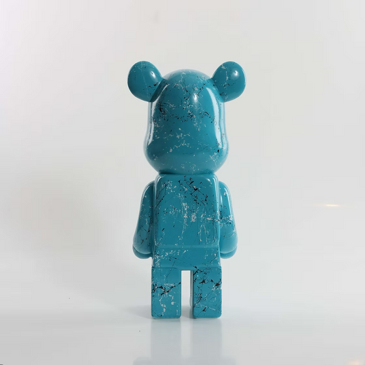 Aqua Black & White Marble Bear 28cm