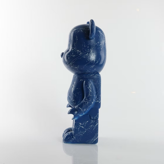 Blue & White Marble Bear 28cm