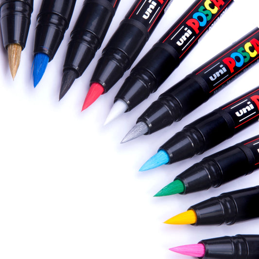 POSCA PC-5MBR Medium Paint Brush Markers Standard PFP - Pack of 8