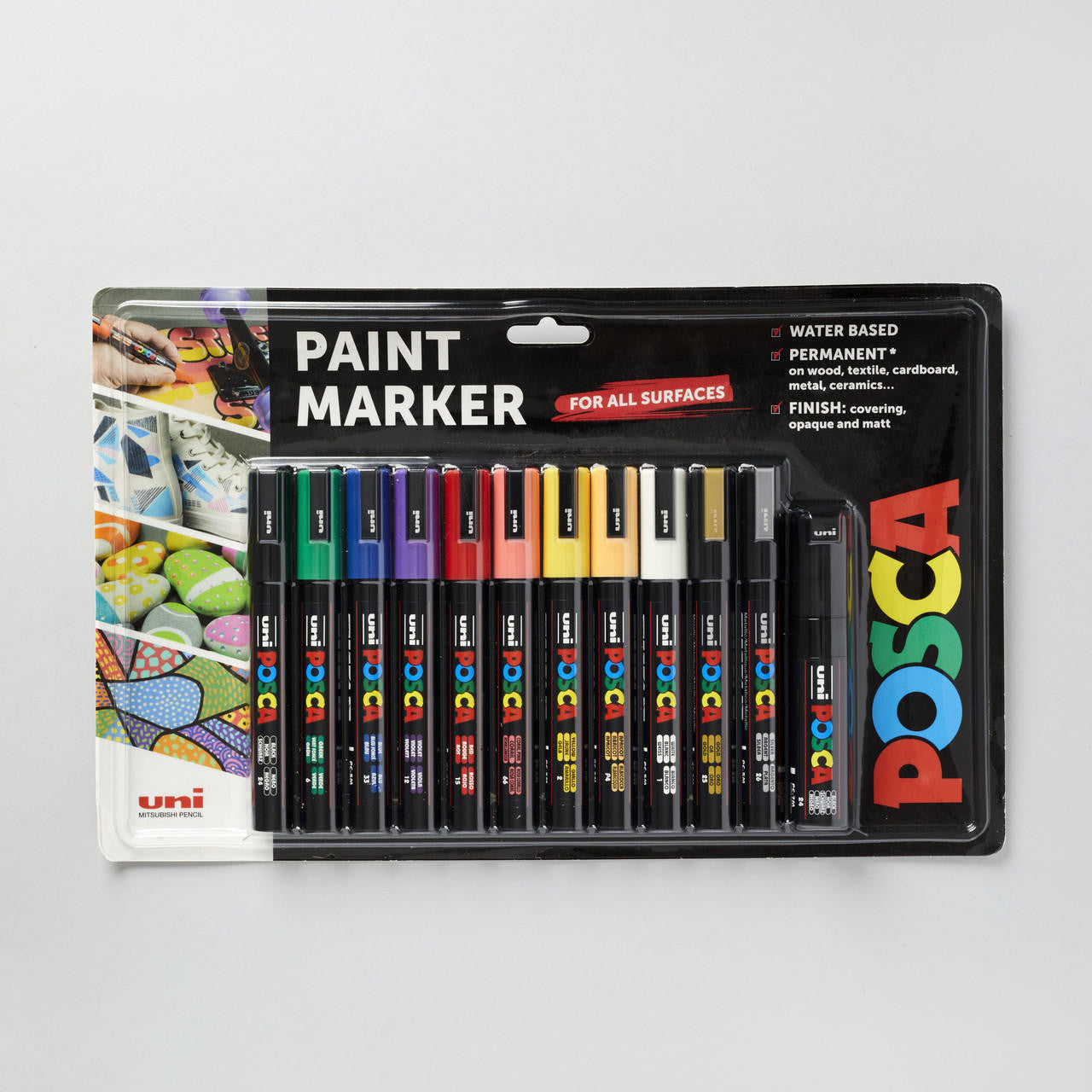 Uni-ball Posca Standard Colour PC-5M | 7M Marker Pens 12 Pack