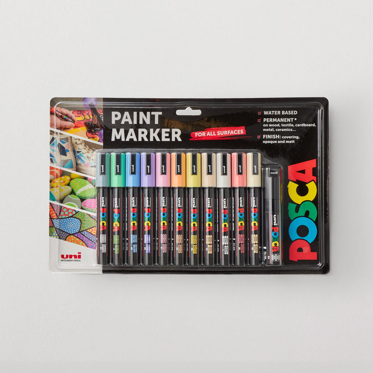 Uni-ball Posca Pastel Colour PC-5M | 7M Marker Pens 12 Pack