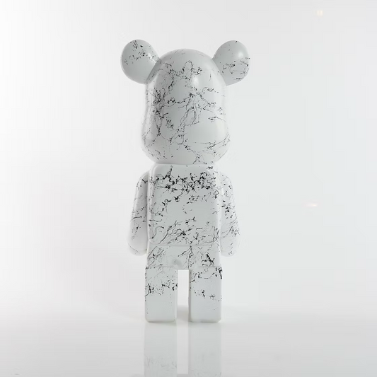 White & Black Marble Bear 28cm