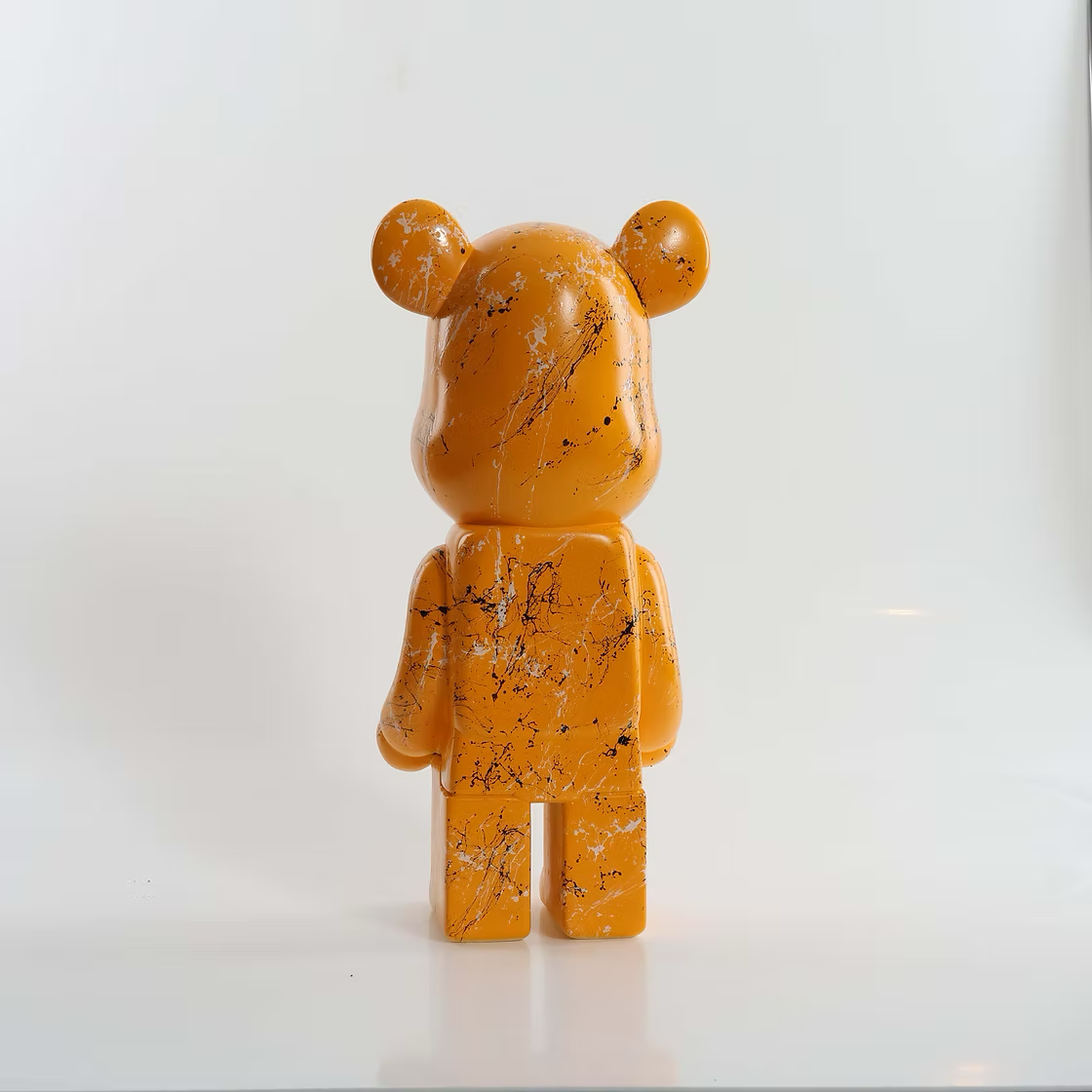 Yellow White & Black Marble Bear 28cm