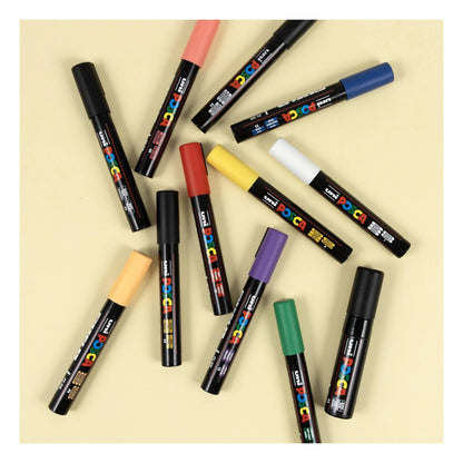Uni-ball Posca Standard Colour PC-5M | 7M Marker Pens 12 Pack