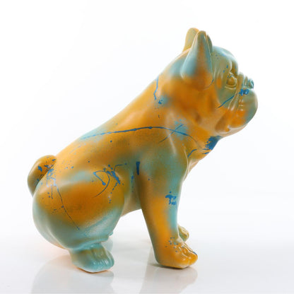 Yellow Blue Splash Bulldog