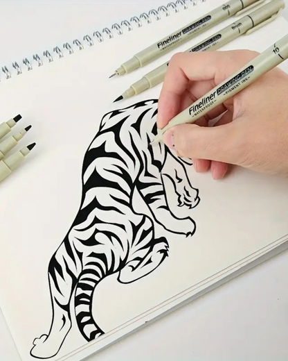 12pcs Black Micro Fine Line Pen Set