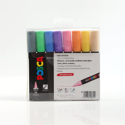 Uni-ball Posca PC-5M Pastel Marker Pens 8 Pack