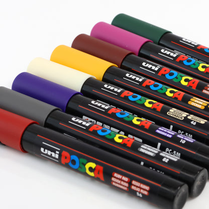 Uni-ball Deep Colour Posca PC-5M Marker Pens 8 Pack