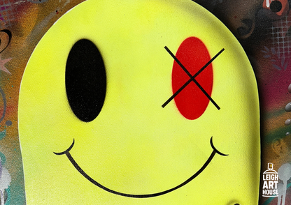 Acid Smiley (Framed) 73cm x 58cm - Luke Byrant