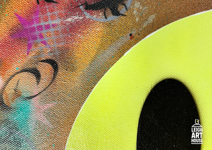 Acid Smiley (Framed) 73cm x 58cm - Luke Byrant