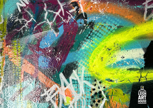 Amy In Neon Spray Painted Canvas 50x40cm