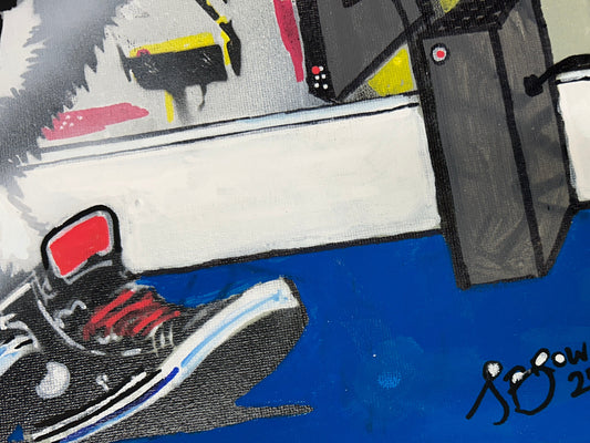 Monkey Gamer Spray Painted Canvas 40x30cm