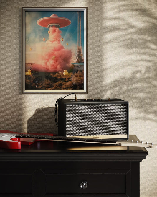 UFO Rubber Duck Invasion Print (Framed)