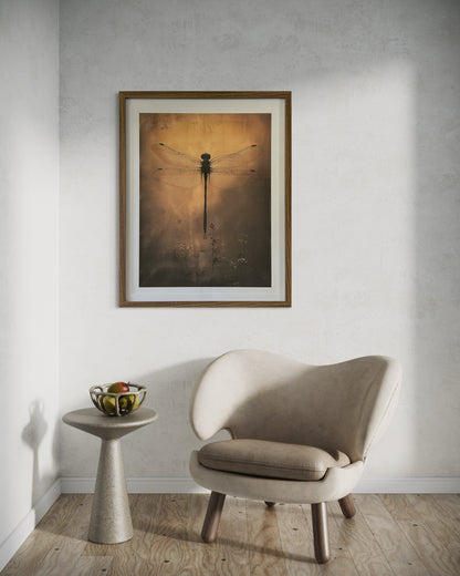Dragonfly in Sunlight" Art Print (Framed) 61 x 51cm