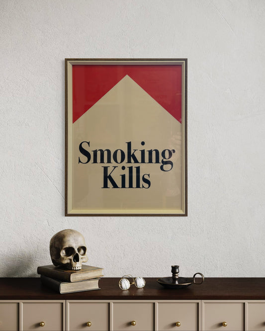 Smoking Kills" Vintage Art Print (Framed)