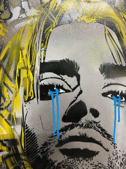 Kurt Cobain Framed Canvas - S.Brown