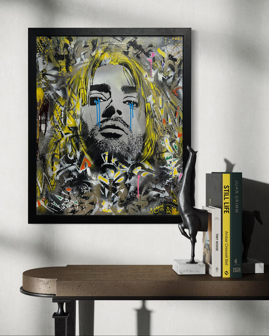 Kurt Cobain Spray Painted Canvas