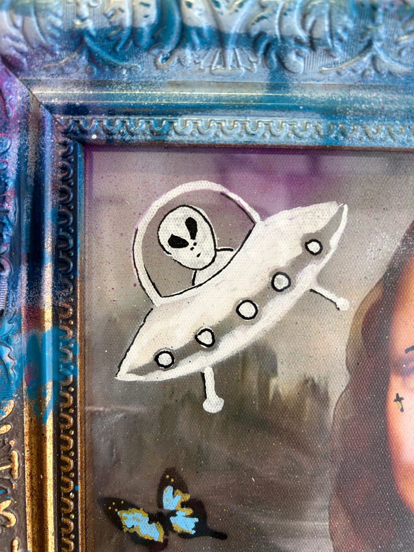 Urban Mona Graffiti Portrait (Framed) 40cm x 30cm