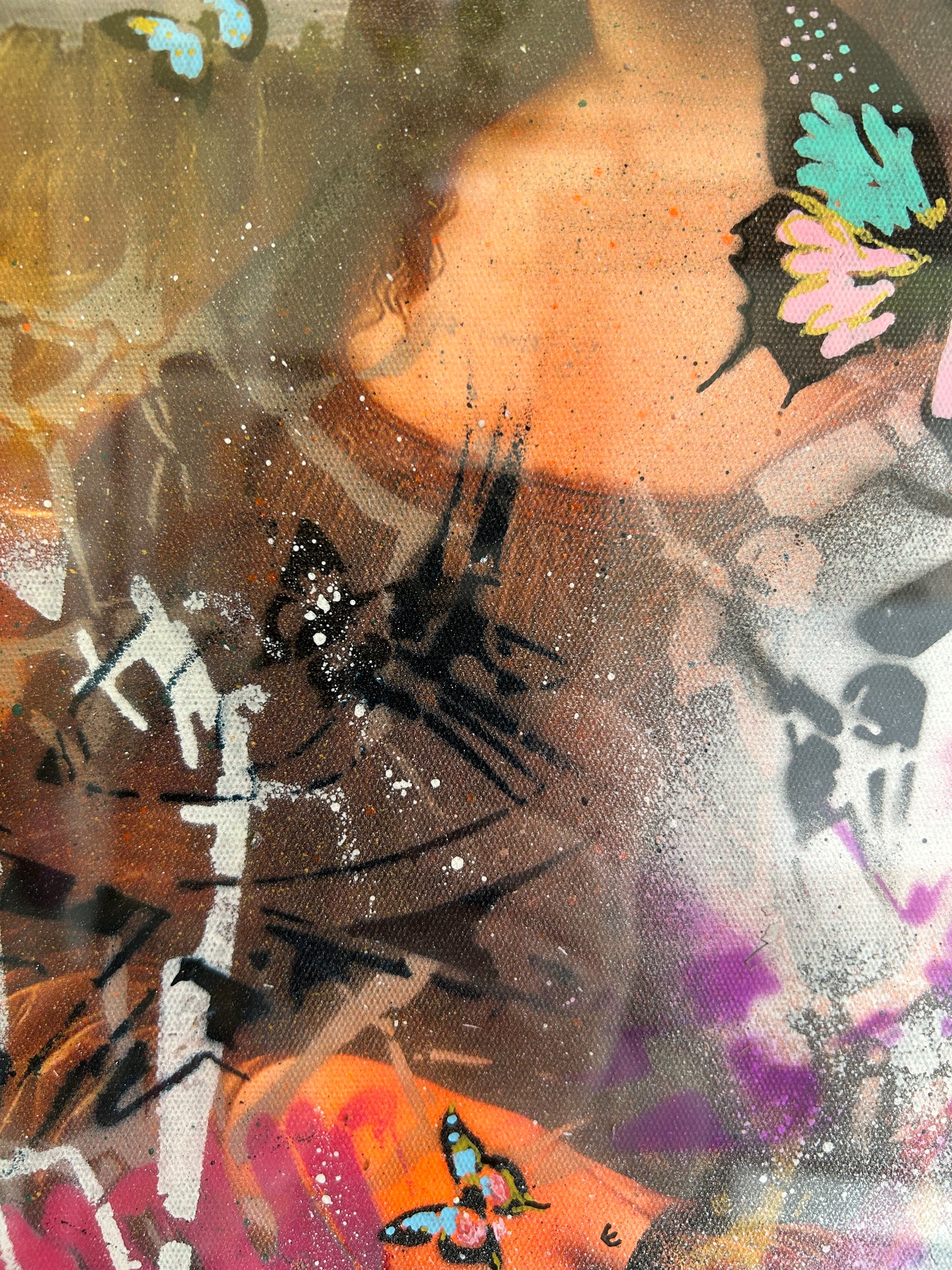 Urban Mona Graffiti Portrait (Framed) 40cm x 30cm