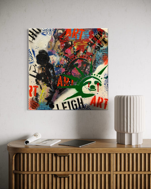 Graffiti Liberty Street Art Canvas