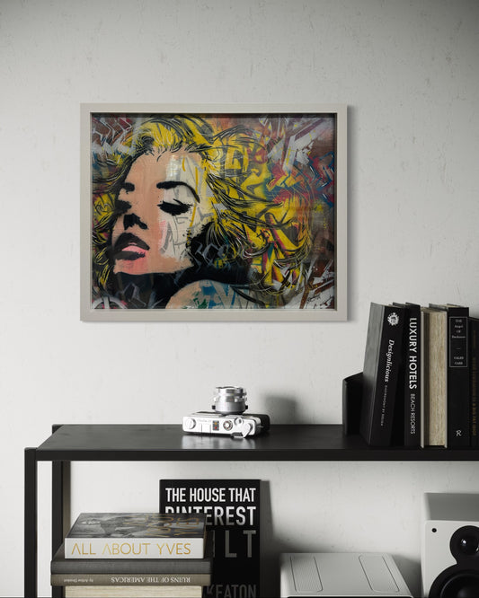 Pop Art Marilyn Portrait (Framed)