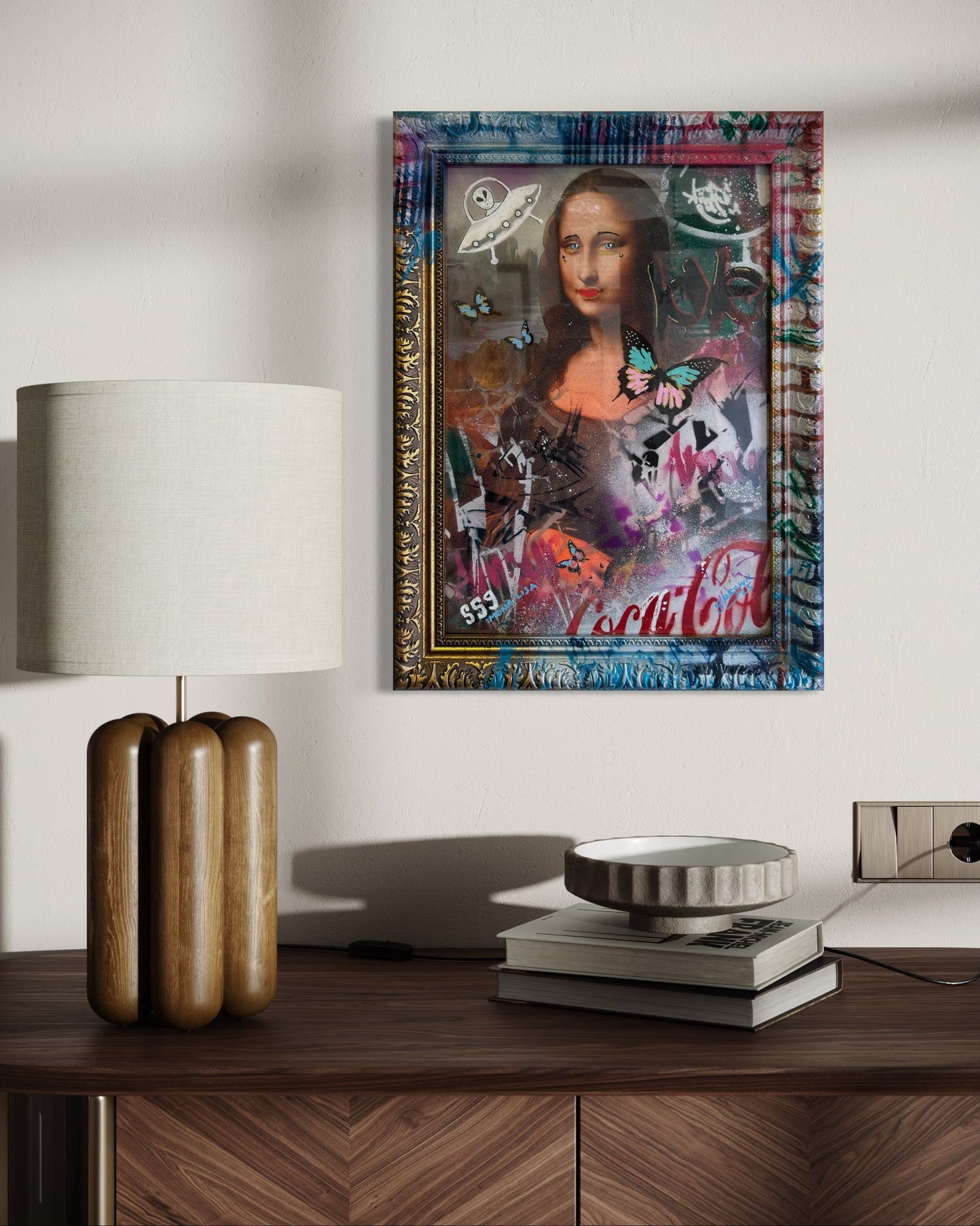 Urban Mona Graffiti Portrait (Framed) 40cm x 30cm