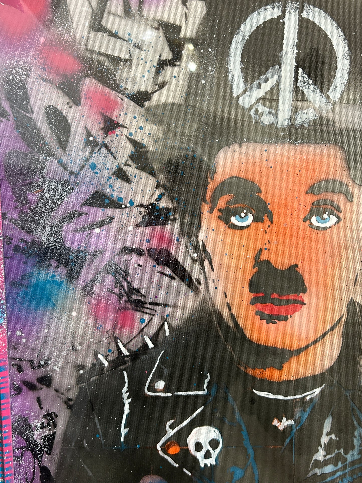 Punk Charlie Street Art Portrait (Framed) 47cm x 57cm