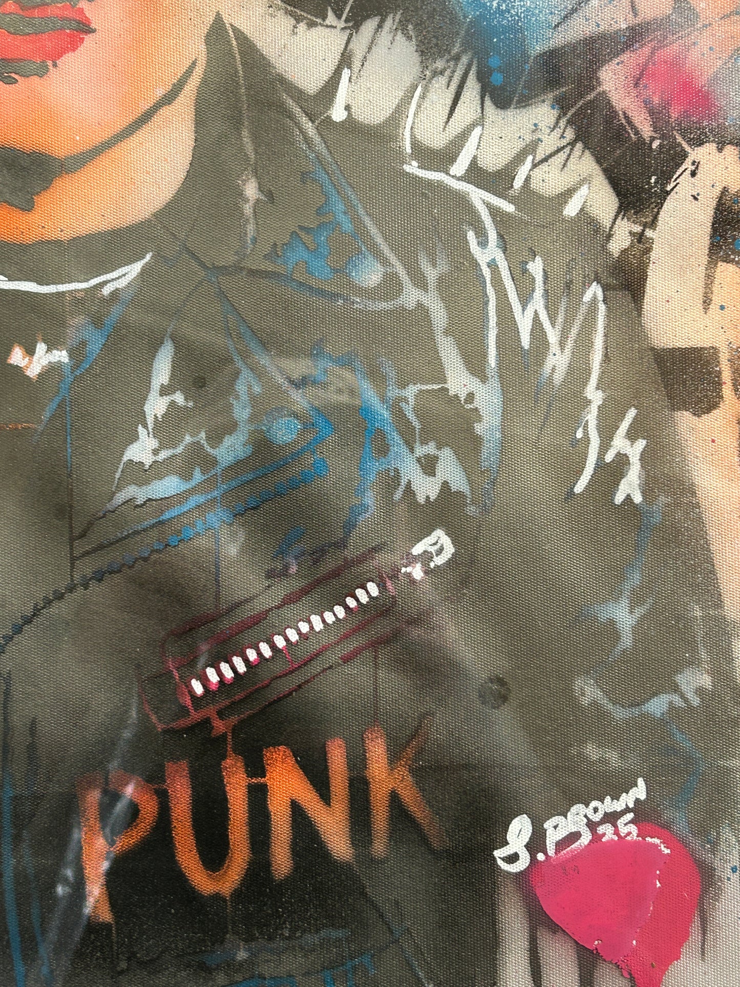 Punk Charlie Street Art Portrait (Framed) 47cm x 57cm