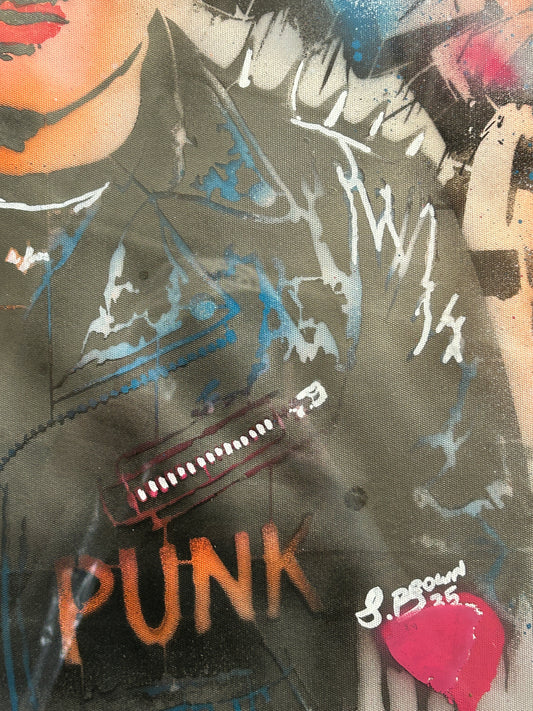 Punk Charlie Street Art Portrait (Framed) 47cm x 57cm