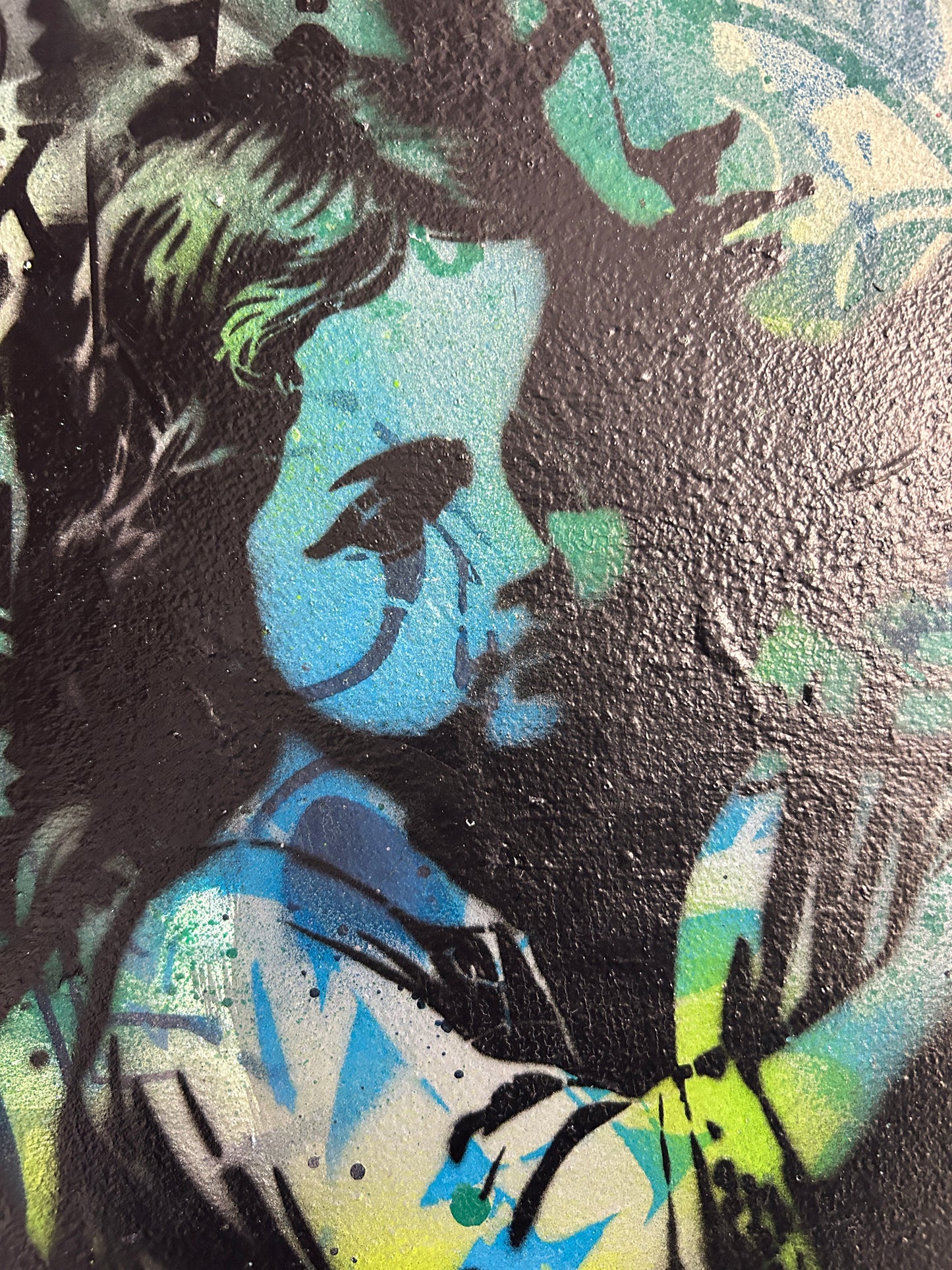 Blue Graffiti Madonna & Child Canvas 36cm x 28cm