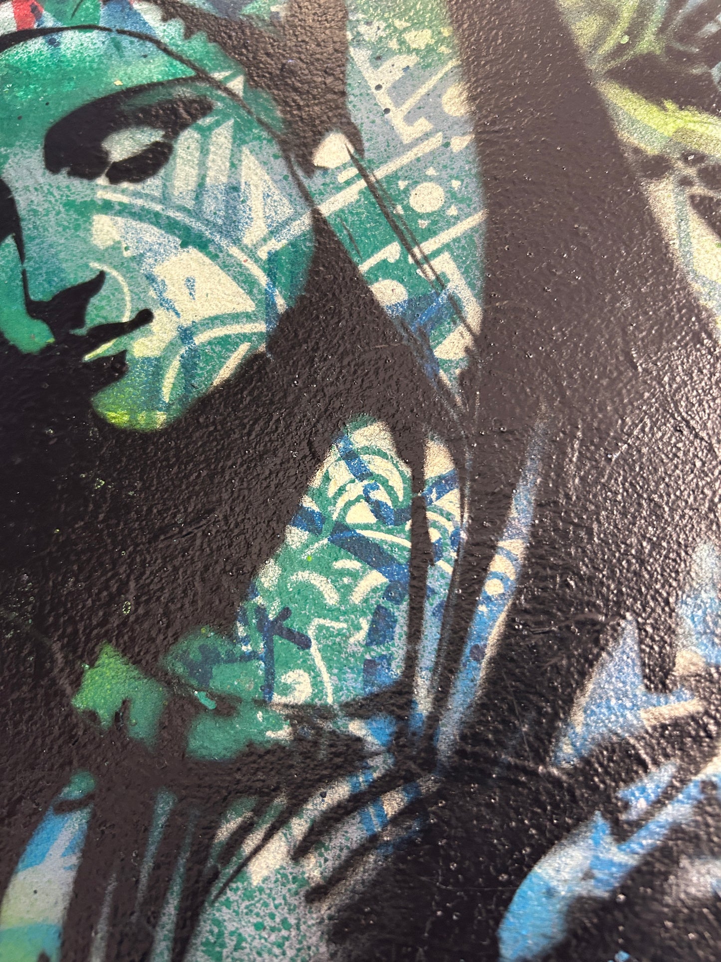 Blue Graffiti Madonna & Child Canvas 36cm x 28cm