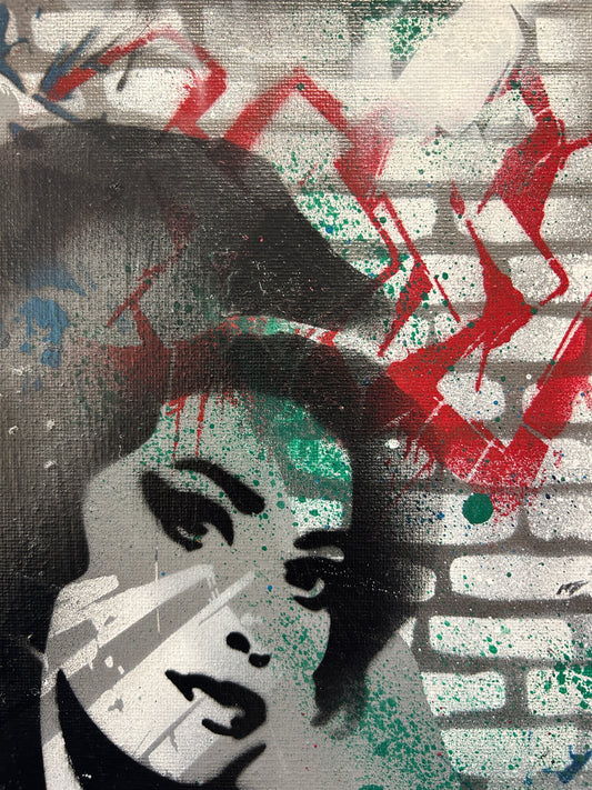 Graffiti Amy Winehouse Portrait Canvas 30cm x 25cm