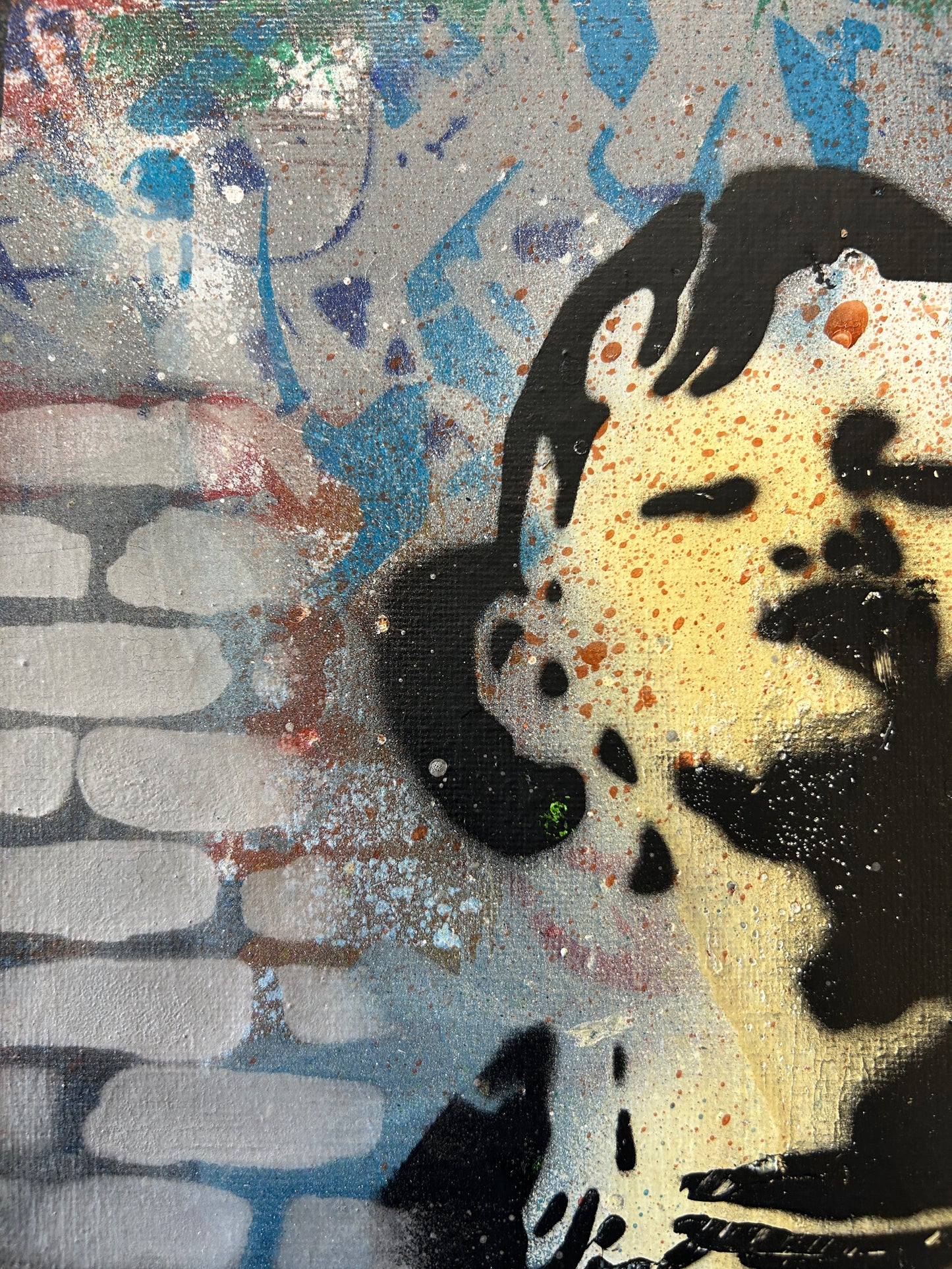 Smile Graffiti Stencil Canvas 30cm x 25cm