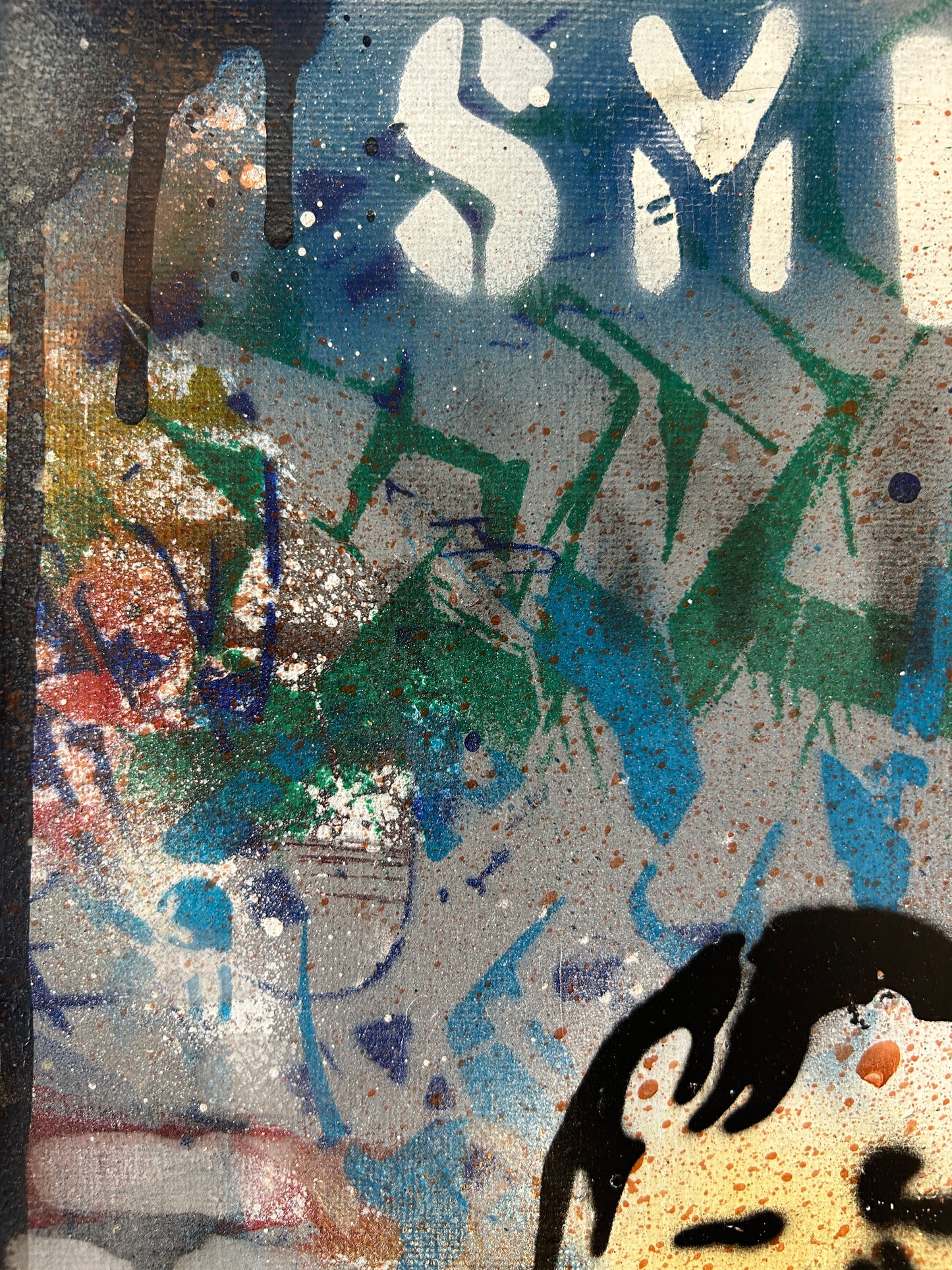 Smile Graffiti Stencil Canvas 30cm x 25cm